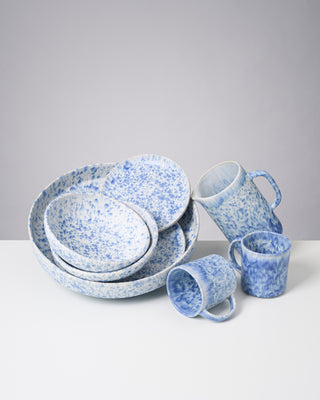 Almada Breakfast Set blue speckled 10 pieces