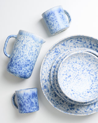 10 teiliges Almada Breakfast Set blau gesprenkelt