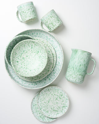 Almada Breakfast Set green speckled 10 pieces