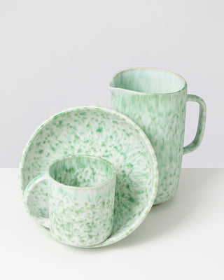 Almada Breakfast Set green speckled 9 pieces