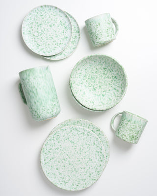 Almada Breakfast Set green speckled 9 pieces