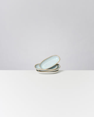 Areia -Serving Platter S azure with gold rim