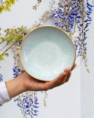 Areia - Mini Plate deep azure with gold rim