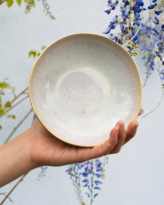 Areia - Mini plate deep sand with gold rim