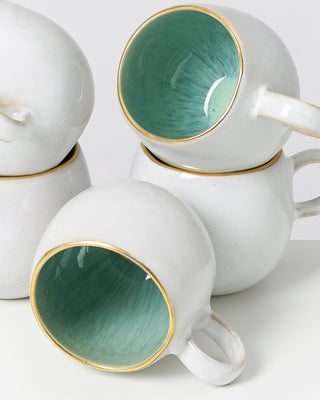 Areia - Mug big mint with gold rim