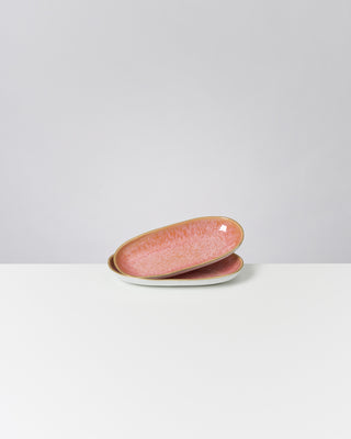 Areia - Serving Platter M pink with gold rim