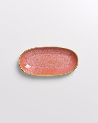 Areia - Serving Platter M pink with gold rim