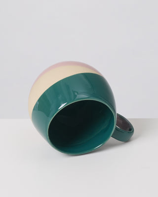 Bica - Mug big dark green pink cream