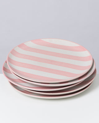 Costeira - Plate large pink white striped