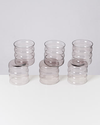 Joia 6er Set Glas bubble amethist