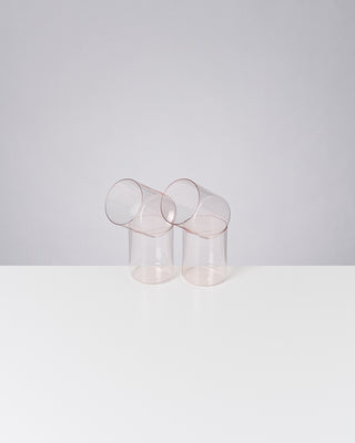 Joia 4er Set Glas groß pink opal