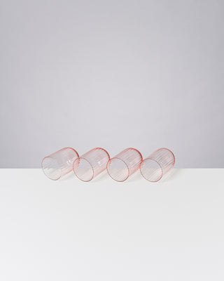 Joia 4er Set Glas riffled pink opal