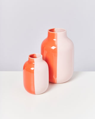 Nuno vase L - half coral rose