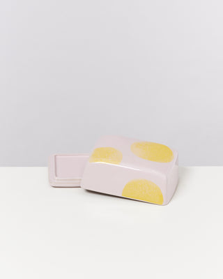 Seia Butterdish pink yellow dotted