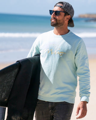 Sweatshirt Men aqua gelb