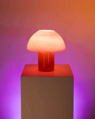 Cogumelo - Glass lamp pink yellow